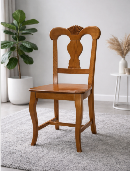 369-CONCHA -6- Silla salón asiento madera color único